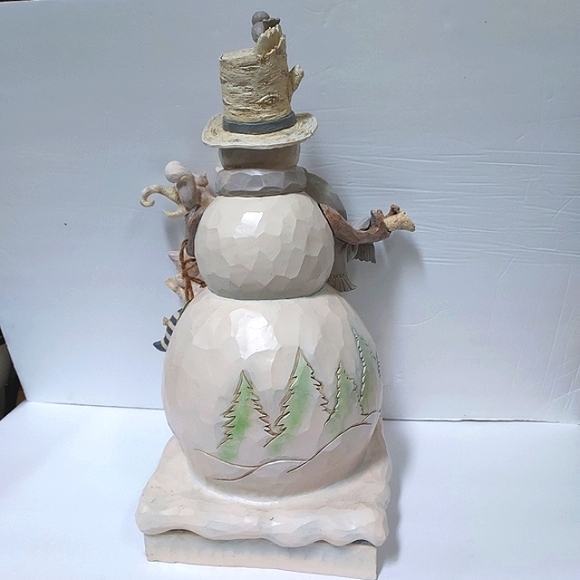 Jim Shore Rare White Woodland Snowman Large 19” Statue 4058733 Indoor Outdoor - Picture 4 of 16